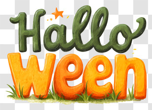 Word Hallwoeen - Halloween Text Design Transparent PNG