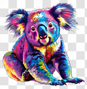 Koala Bear - Colorful Cartoon Koala Transparent PNG