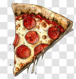 Pizza Slice - Pepperoni Pizza Slice Illustration Transparent PNG