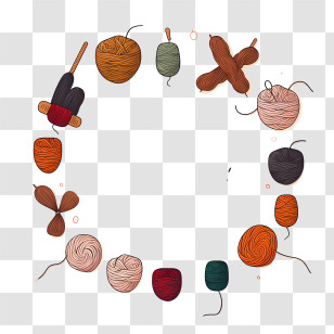 I Love Yarn Day - Colorful Yarn Balls For Knitting Transparent PNG