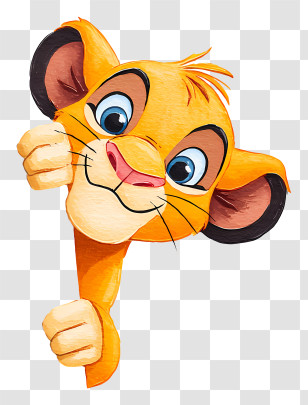 Simba Peeking - Peeking Lion Cub Transparent PNG
