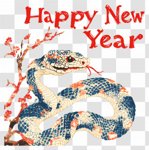Happy New Year - Happy New Year Snake Transparent PNG