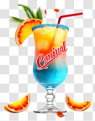 Brazilian Carnival - Colorful Carnival Cocktail With Orange Slices Transparent PNG