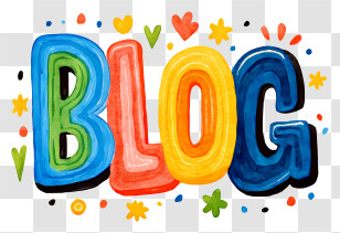 Word Blog - Colorful Blog Text Design Transparent PNG