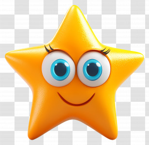 3d Star - Smiling Star Cartoon Transparent PNG