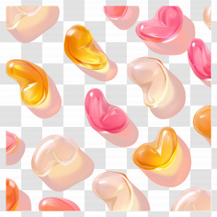 Gummy Candy - Colorful Jelly Beans Pattern Transparent PNG