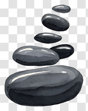 Coffee Beans Logo - Stacked Black Spa Stones Illustration Transparent PNG