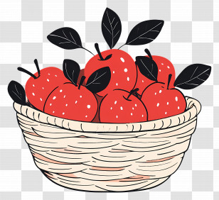 Apple Basket - Basket Of Red Apples Transparent PNG
