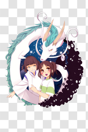 Studio Ghibli - Anime Characters With Dragon Transparent PNG
