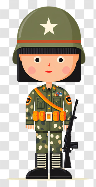 Soldier Doll - Soldier In Camouflage Uniform Transparent PNG
