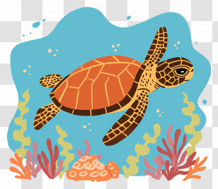 Sea Turtle Swimming - Sea Turtle In Ocean Transparent PNG