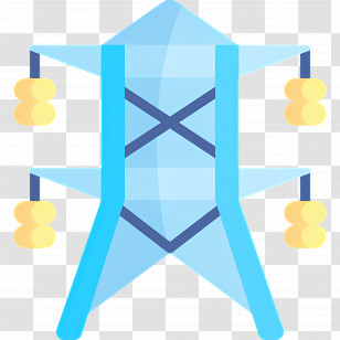 Electrical Transmission - Blue Kite With Yellow Tassels Transparent PNG