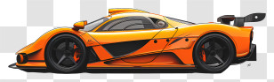 Gordon Murray T50 - Orange Racing Car Illustration With Sleek Design Transparent PNG