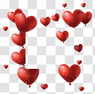 Love Background - Heart Balloons Decoration Transparent PNG