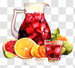 Red Wine - Refreshing Fruit Punch With Citrus Garnish Transparent PNG