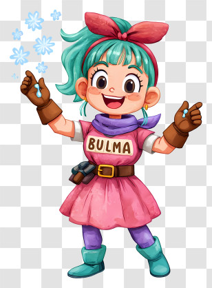 Bulma Christmas - Bulma-style Adventurer Girl Transparent PNG