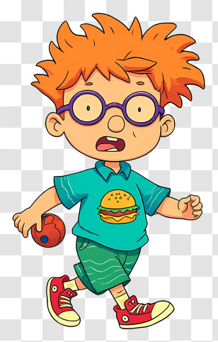 Chuckie Finster - Red-haired Cartoon Boy With Glasses Transparent PNG
