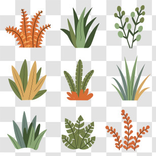 Plants - Cartoon Illustrations Of Plants And Greenery Transparent PNG