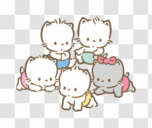 My Melody - Group Of Cute Cartoon Kittens In Playful Design Transparent PNG