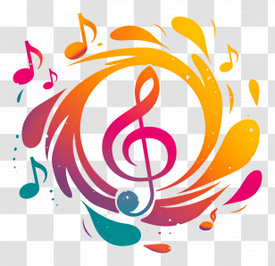 World Music Day - Colorful Music Note Swirling Design Transparent PNG