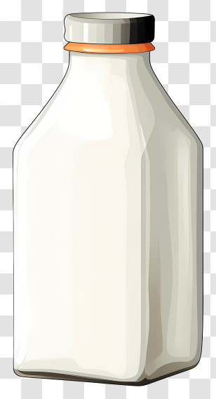 White Glass Jar - Illustration Of A Full Sealed Milk Bottle Transparent PNG