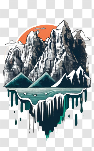 Patagonia Mountain Range - Abstract Mountain Landscape With Sun Consideration Transparent PNG