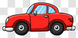 Red Car - Cartoon Style Red Car Illustration Transparent PNG