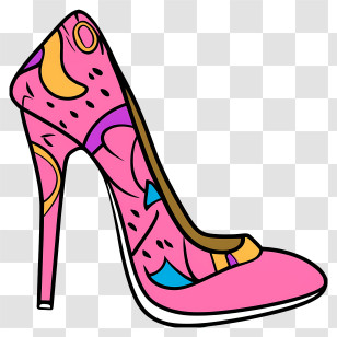 Pink High Heel Shoe - Colorful High Heel Shoe Illustration Transparent PNG
