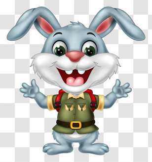 Cartoon Bunny - Cartoon Rabbit With Backpack Transparent PNG