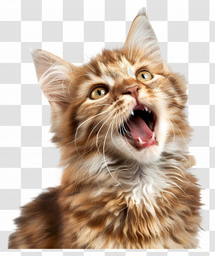 Kitten Emoji - Cute Cat With Expressive Face Illustration Transparent PNG