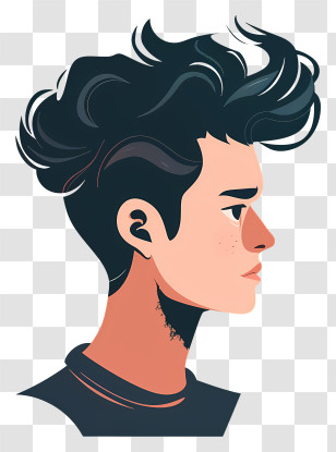 Man Hair - Profile Of A Young Man Transparent PNG