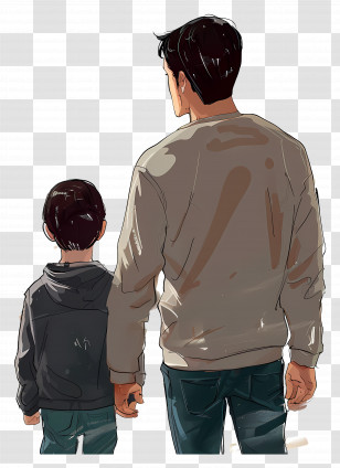 Father And Son - Man And Child Standing Together Illustration Transparent PNG