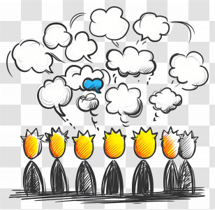Crowd - Group Discussion With Thought Bubbles Transparent PNG