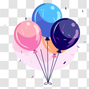 Birthday Balloons - Colorful Cartoon Balloons For Festivities Transparent PNG