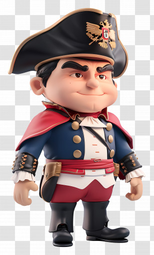 Napoleon - Cartoon Character In Historic Military Costume Transparent PNG