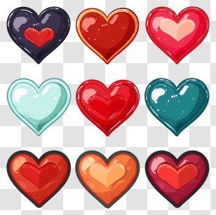 Hearts - Bright And Colored Heart Shapes For Visual Art Transparent PNG