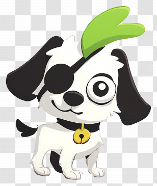 White Dog - Pirate-Themed Cartoon Dog With Eyepatch Transparent PNG