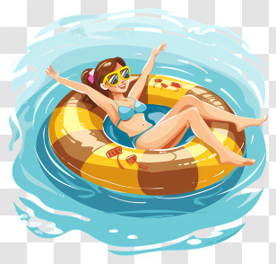 Pool Opening Day - Woman Relaxing In Pool Float Transparent PNG