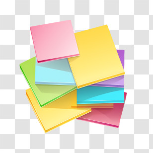 Post It Note - Colorful Stack Of Sticky Notes For Organization Transparent PNG