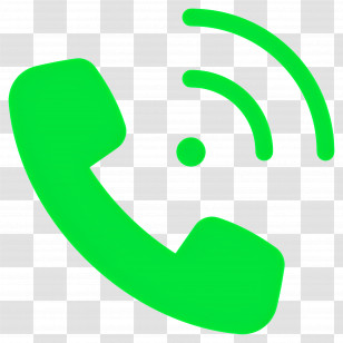 Telephone Call - Green Call Icon With Wireless Signal Design Transparent PNG