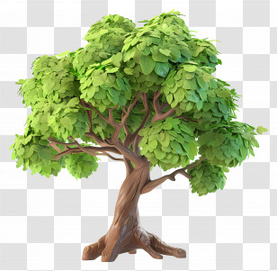 3d Tree - Lush Green Tree With Vibrant Leaves Transparent PNG