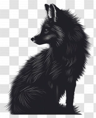 Black Fox - Black Fox Silhouette Transparent PNG