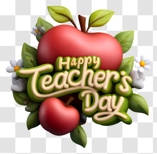 Happy Teachers Day Text - Happy Teacher Day With Apple Transparent PNG