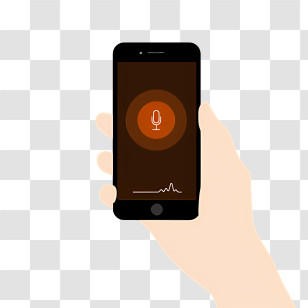 Smartphone Microphone - Hand Holding Smartphone With Voice App Transparent PNG