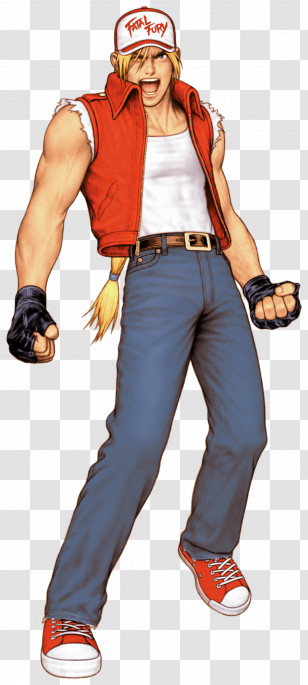 Terry Bogard - Dynamic Character In Red Vest And Hat Transparent PNG