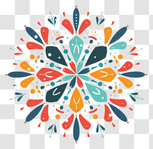 Snowflake - Colorful Abstract Mandala Pattern Transparent PNG