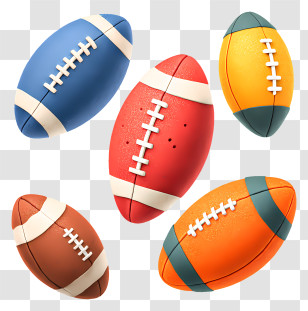 American Football - Colorful Sports Balls Collection Transparent PNG