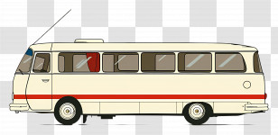 Vintage Bus - Retro Vintage Bus Illustration Transparent PNG