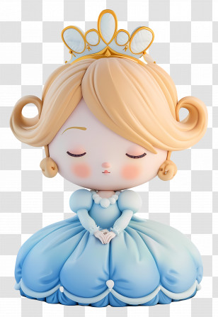 Cinderella Princess - Adorable Princess Doll In Blue Gown Transparent PNG