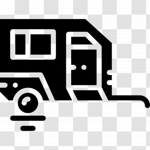 Camping Car - Black Caravan Transparent PNG